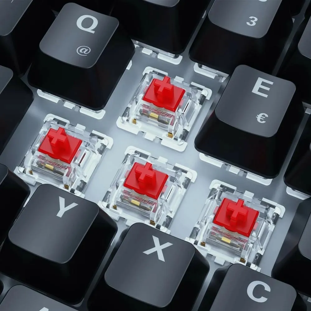 Kasë mekanike SHARKOON SKILLER SGK50 S3, Gateron Red, RGB, 75%, DE layout, e zezë - 3