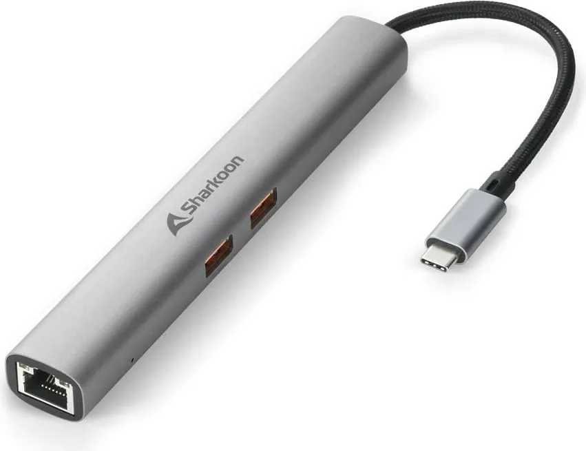 Adapter USB-C Sharkoon OfficePal Combo, 6 porte, HDMI, RJ-45, gri - 2