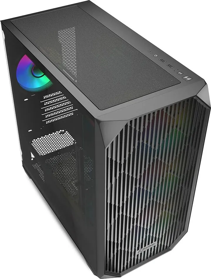 Kullë PC Sharkoon MK3 RGB, Micro Tower, me ndriçim RGB, e zezë - 3