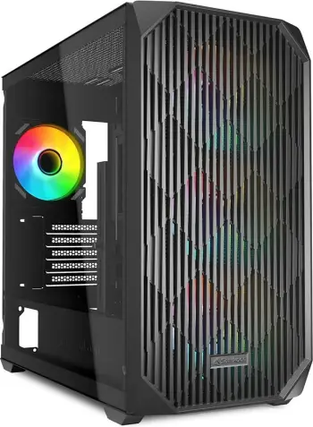 Kullë PC Sharkoon MK3 RGB, Micro Tower, me ndriçim RGB, e zezë