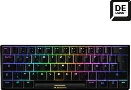 Tastierë gaming Sharkoon Skiller SGK50S4, mekanike, DE layout, RGB, e zezë - 1