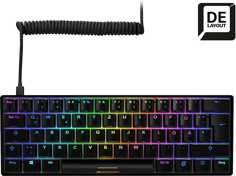 Tastierë gaming Sharkoon Skiller SGK50S4, mekanike, DE layout, RGB, e zezë - 2