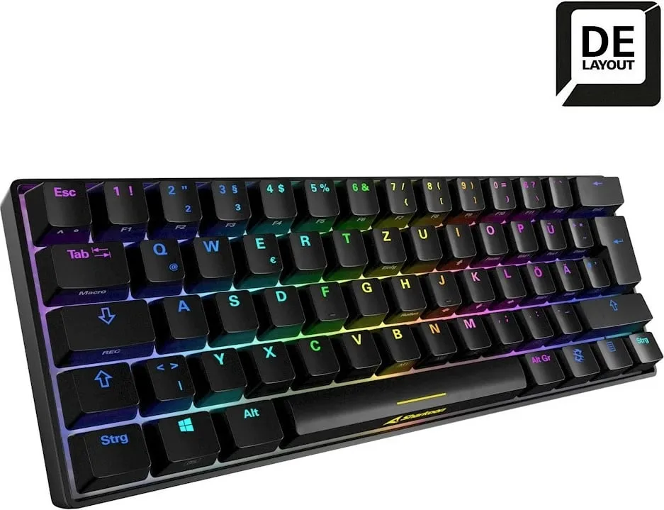 Tastierë gaming Sharkoon Skiller SGK50S4, mekanike, DE layout, RGB, e zezë - 3