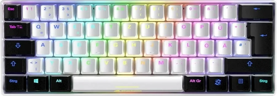Kasë mekanike SHARKOON SKILLER SGK50 S4, Kailh Red, 60%, RGB, bardhë/zi - 1