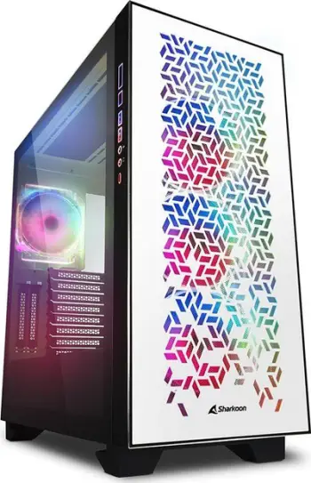 Kasë Sharkoon Elite Shark CA300H ATX 2x xham i temperuar, e bardhë