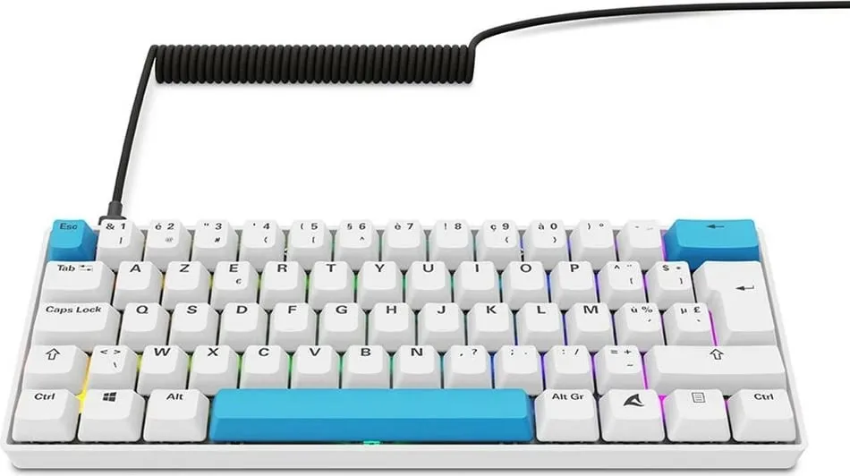 Tastierë gaming Sharkoon Skiller SGK50S4 Gen2, PBT, DE, RGB, e bardhë/blu - 4