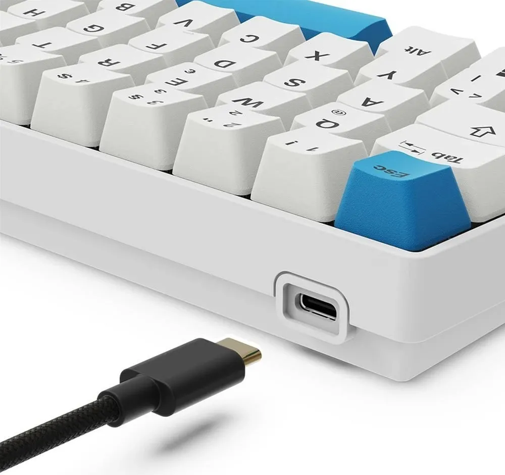 Tastierë gaming Sharkoon Skiller SGK50S4 Gen2, PBT, DE, RGB, e bardhë/blu - 6