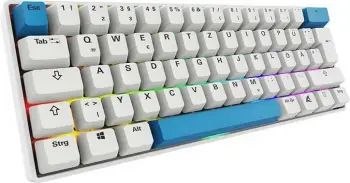 Tastierë gaming Sharkoon Skiller SGK50S4 Gen2, PBT, DE, RGB, e bardhë/blu