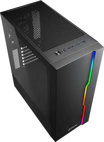 Kasë Sharkoon RGB Slider, Midi Tower, ATX, micro ATX, Mini-ITX, e zezë - 3