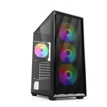 Kasa PC Sharkoon VK4 Rainbow, mid tower, RGB, xham i temperuar, e zezë