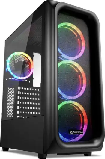Kasë Sharkoon TK5M RGB, e zezë