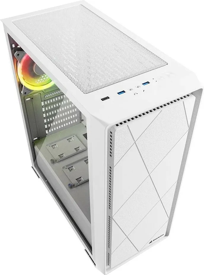 Kasë Sharkoon VS8 RGB, e bardhë, Midi Tower - 3