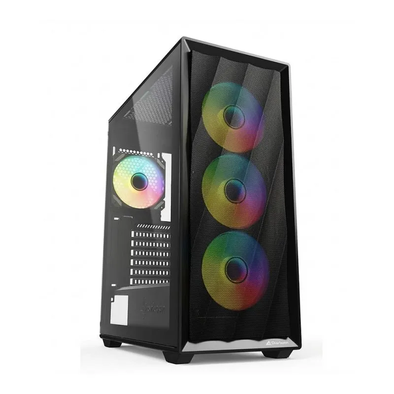 Kasa PC Sharkoon VK4 ARGB, mid tower, xham i temperuar, e zezë - 1
