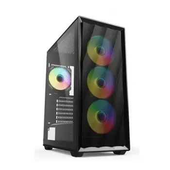 Kasa PC Sharkoon VK4 ARGB, mid tower, xham i temperuar, e zezë