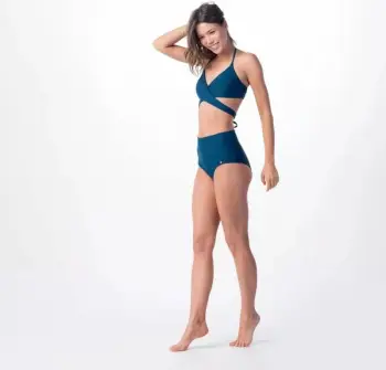 Pjesë e poshtme bikini Aquawave Palima Wmns, bel i lartë, për pishinë dhe plazh, ngjyrë detare