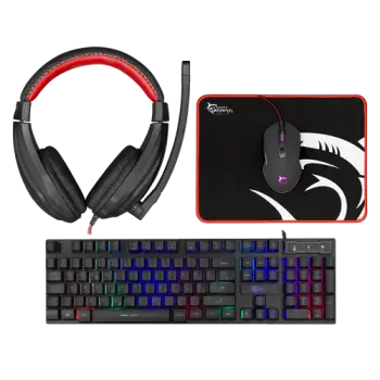 Set White Shark, tastierë + maus + kufje + mouse pad