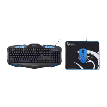 Set gaming White Shark Cherokee GC-3101 tastierë + maus + mauspad, i zi/ kaltër