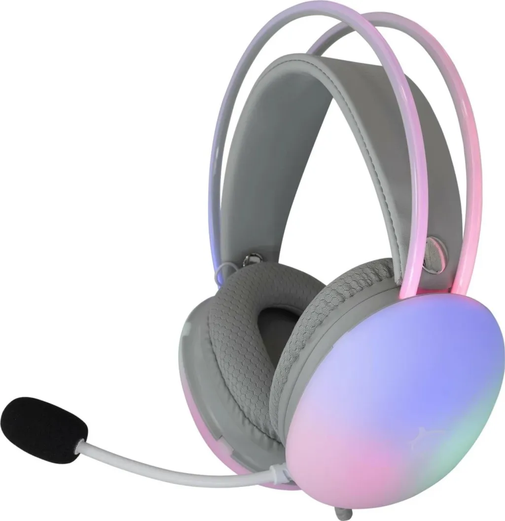 Kufje gaming White Shark Firefly, me mikrofon, USB-C + Jack, të bardha - 2