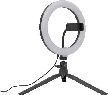 Tripod me dritë rrethore White Shark, i zi - 1