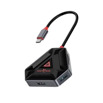 USB Hub White Shark Hexagon, 6në1, i zi