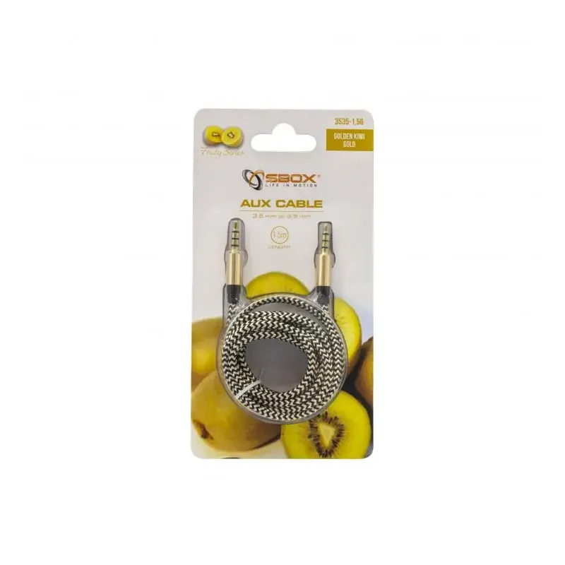 SBOX Audio Cable SBOX 3.5mm- Gold 1.5m Aux - 1