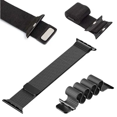 Rrip 4wrist për orë Apple 42, 44, 45, 49 mm, i zi - 2