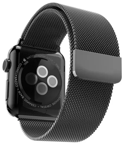 Rrip 4wrist për orë Apple 42, 44, 45, 49 mm, i zi - 4