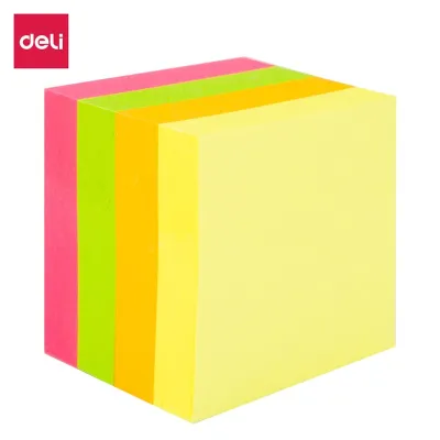 Deli Postit 51X51 400Fl Neon Mix A03303 1/4 - 2