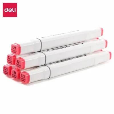 Deli Sketch Marker Me Cope Fluorescent Coral Red 121 - 1