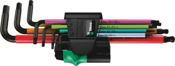 Set çelësa gjashtëkëndorë Wera 950/7 Hex Plus Multicolour Magnet 1, profil metrike, BlackLaser