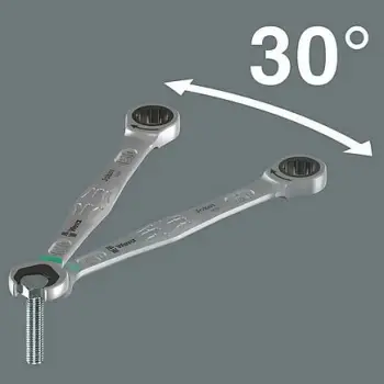 Set çelësa unazorë me ratchet Wera Joker 6000, 5 copë, 8-19mm, mbajtëse magnetike, inox, zi/argjendtë