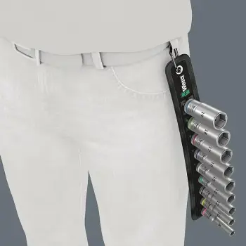 Set çelësa tubus Wera Belt B Deep 1, 3/8", madhësi metrike, i gjelbër