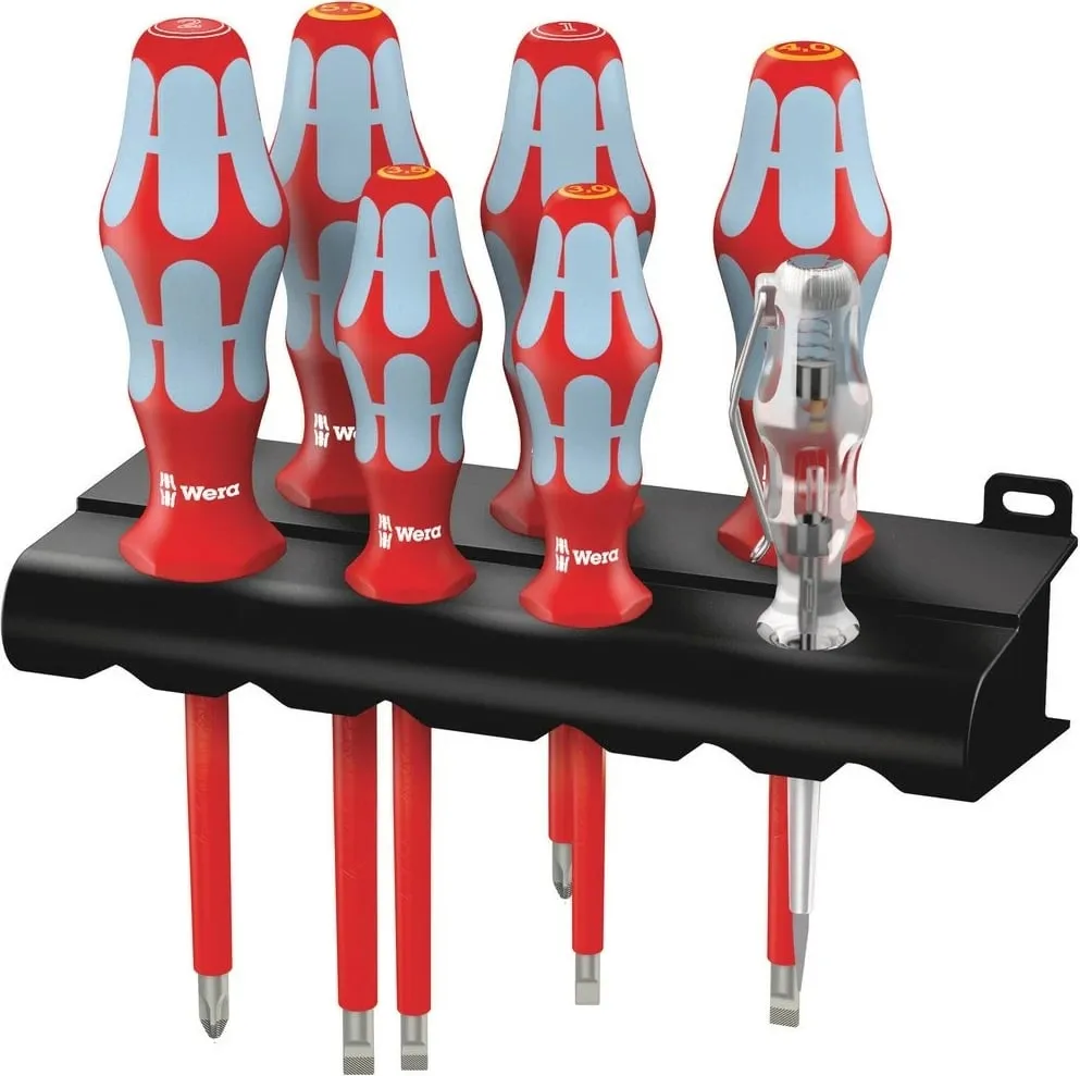 Set kaçavidash Wera 3160 i/7, inox, VDE, me mbajtëse - 1