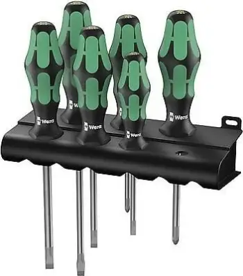 Set kaçavidash Wera Screwdriver Set 05105656001, 6 pjesë, me mbajtëse, shumëngjyrësh