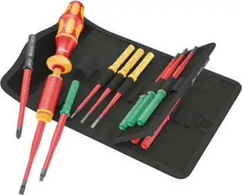 Set kaçavidash Wera 15 copë, me kufizues torku, me kasë tekstili, zi