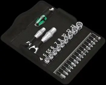 Set çelësa Wera Zyklop Mini 2, 1 copë, krom, i zi, dorezë me ratchet