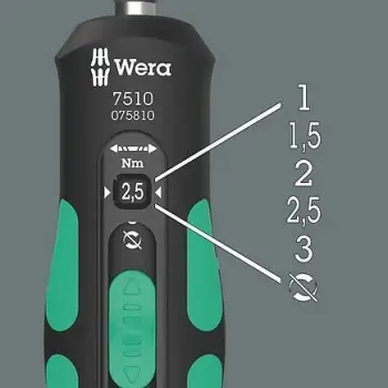 Kaçavidë momenti Wera 7510 Kraftform Safe Torque, 1 3 Nm, 1 4", e gjelbër
