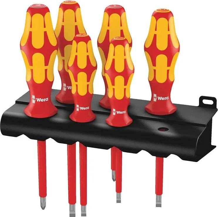 Set kaçavidash Wera 6 copë, izolim elektrik, me raft, zi - 1