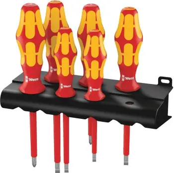 Set kaçavidash Wera 6 copë, izolim elektrik, me raft, zi