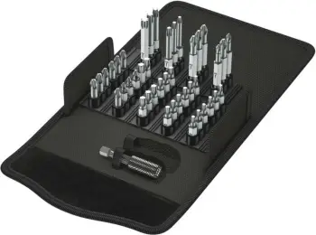Set bitash Wera BS 43, 43 copë, Phillips/Pozidriv/Torx, kuti tekstili