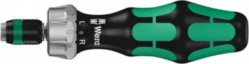 Mbajtës bitash me ratchet Wera 816 RA, 1/4", zi-gjelbër
