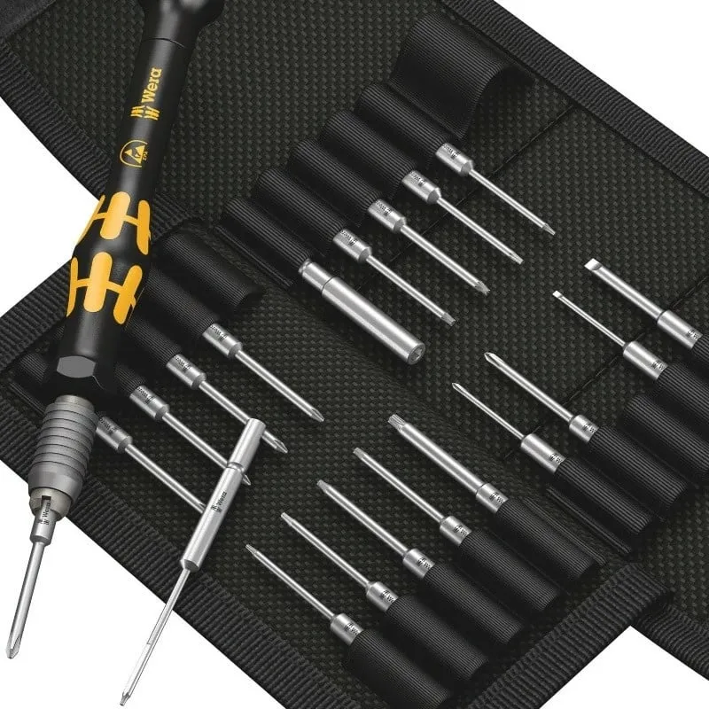 Set kaçavidash precize Wera KK Micro 21 me 20 bita, me kasë, e zezë - 2