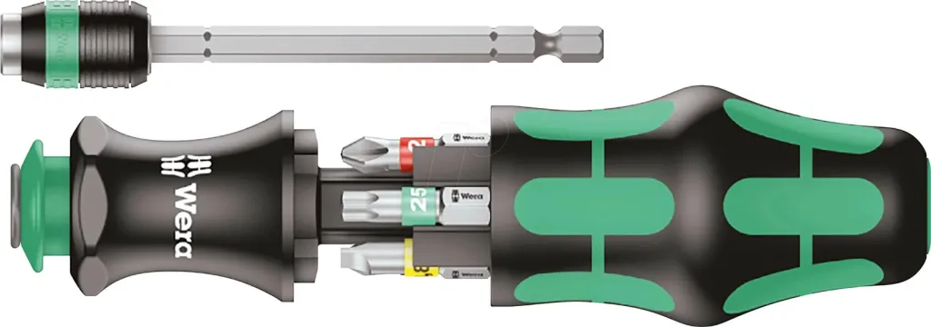Set kaçavidash Wera Kraftform Kompakt 20, 5 copa, me kasë, ergonomik, zi - 1