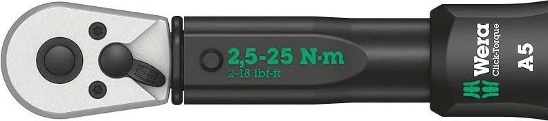 Çelës dinamometrik Wera Click Torque A5, 2.5 25 Nm, dorezë plastike - 3