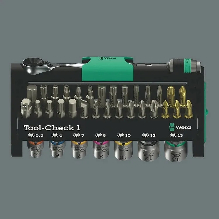 Set veglash Wera Tool-Check 1, kasetë kompakte, ngjyrë e zezë/jeshile/inoks - 2