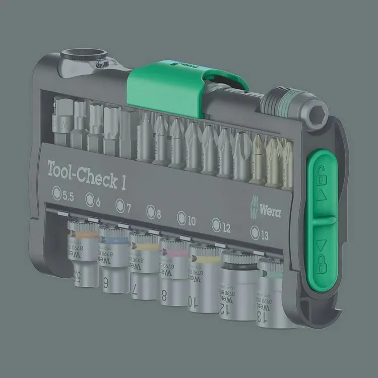 Set veglash Wera Tool-Check 1, kasetë kompakte, ngjyrë e zezë/jeshile/inoks - 3