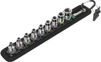 Set çelësa Wera Belt A 1, 1/4", 9 kokë, metrik, me kasë tekstili