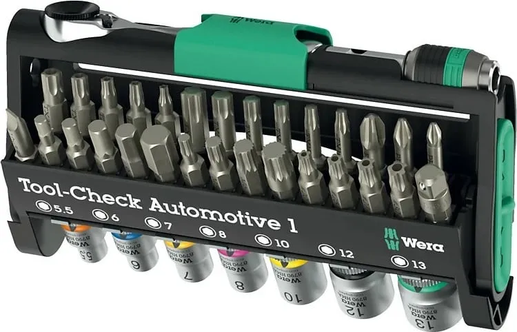 Set veglash Wera Tool-Check Automotive 1, kasë bartëse, ngjyrë e zezë/jeshile/çelik inox - 1
