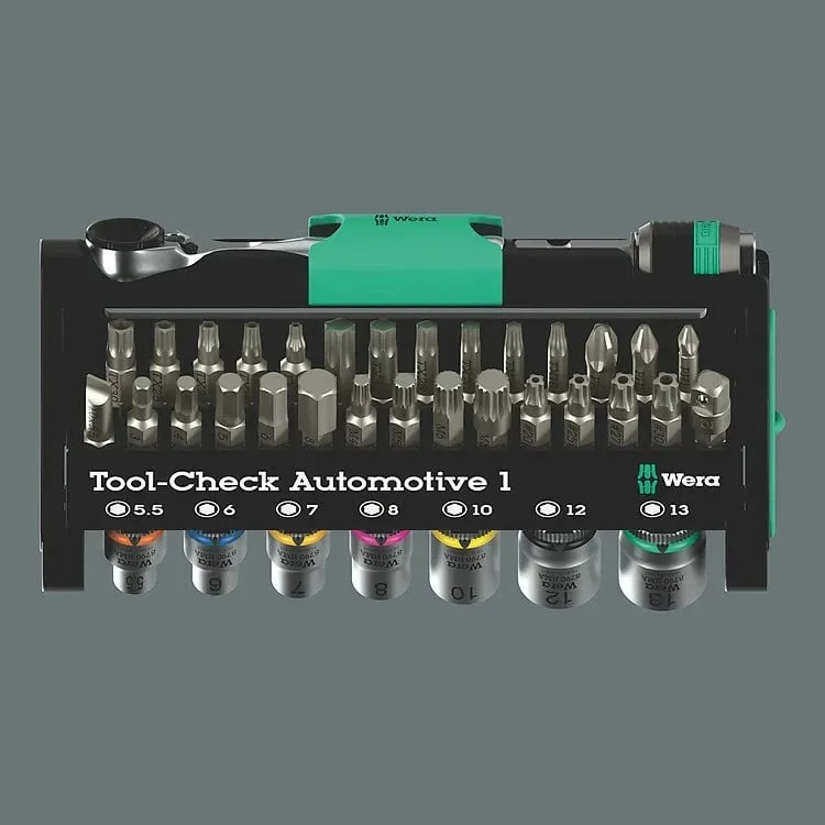 Set veglash Wera Tool-Check Automotive 1, kasë bartëse, ngjyrë e zezë/jeshile/çelik inox - 2