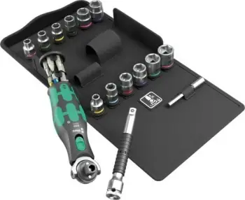 Set çelës ratshet me bit Wera 8009 Zyklop Pocket Set 4, 27 pjesë, në kuti tekstili